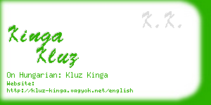 kinga kluz business card